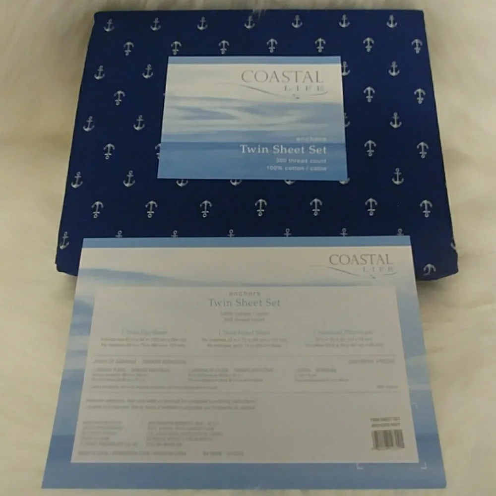 Coastal Life Twin Anchor Sheet Set